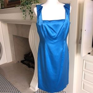 Worth Collction Blue Midi Sleeveless Shift Dress New Size 10